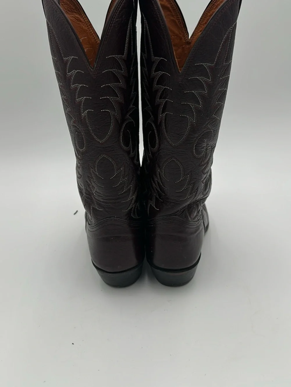 Classic Men's Western Leather Boots in Dark Brown